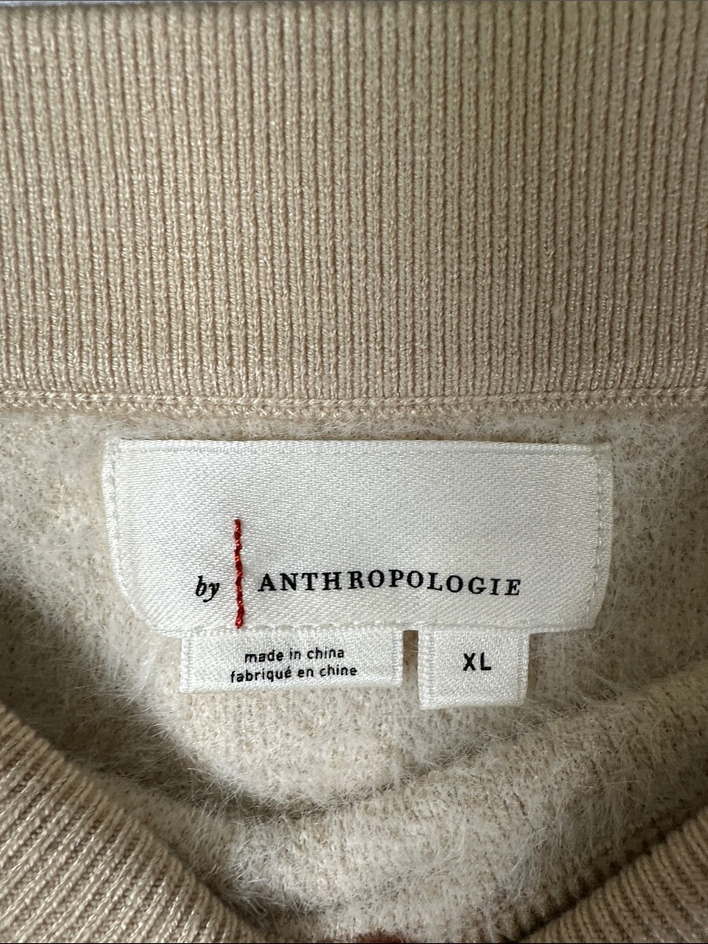 Anthropologie Beige Mini Skirt with White Floral Motif - Picture 2 of 4